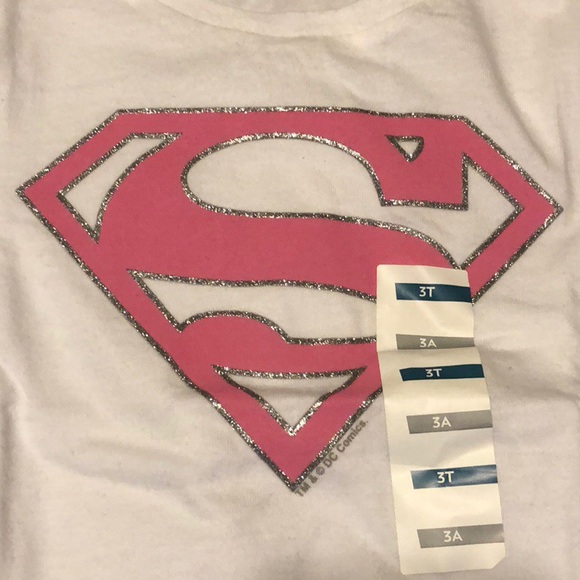 White pink & silver Old Navy Supergirl graphic tee - Picture 5 of 8